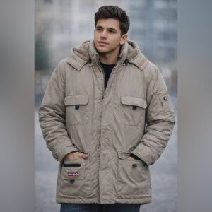 D.D C.O Men's Winter Jacket Size M – Elegant, Warm, Excellent Condition